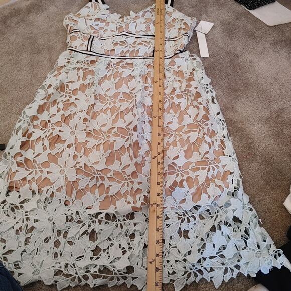 Design Lab Size Large L Ice Blue Lace Nude Detailing NWT NEW Dress Preppy Weddin - Picture 12 of 12